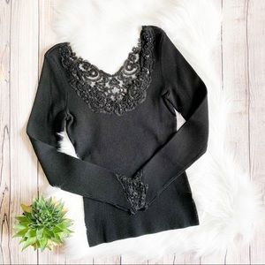 NWT Caché Ribbed Embellished Sequins Top